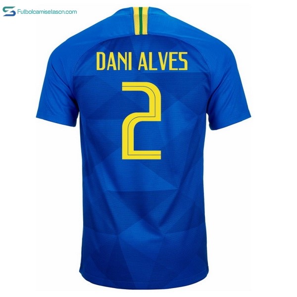 Camiseta Brasil 2ª Dani Alves 2018 Azul